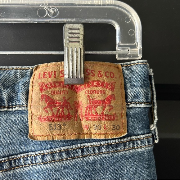 Levi's 513 Straight Blue Jeans 30 x 30 - Picture 4 of 10